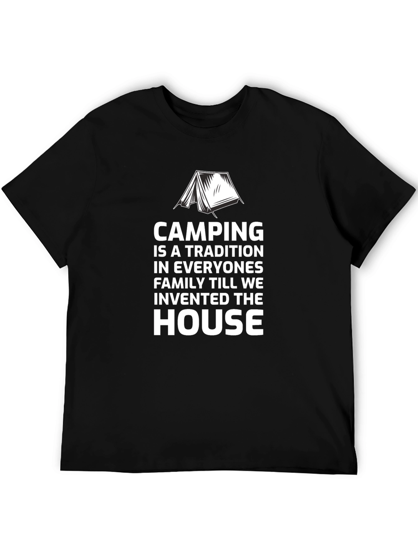 Camping Tradition Graphic Tee - Black Cotton Shirt