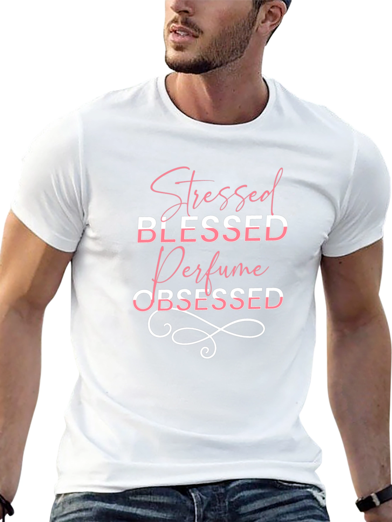 Stressed Blessed Perfume Obsessed Black T-Shirt