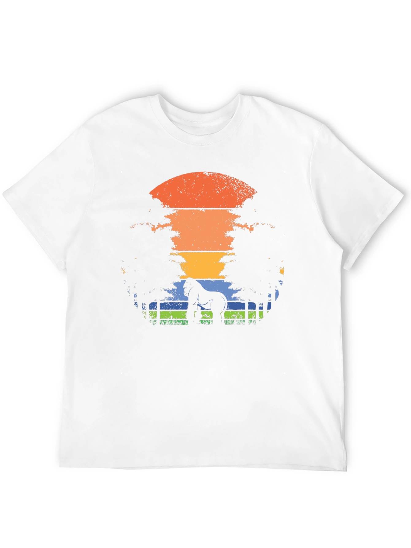 Gorilla Sunset Graphic Tee - Black Casual T-Shirt