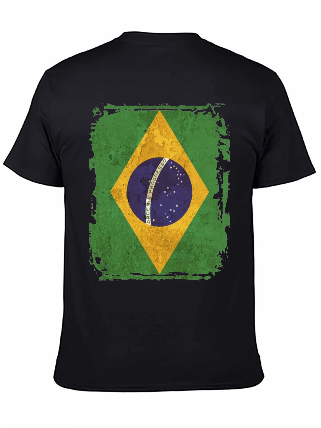 Brazil Flag Graphic T-Shirt - Mens Black Tee