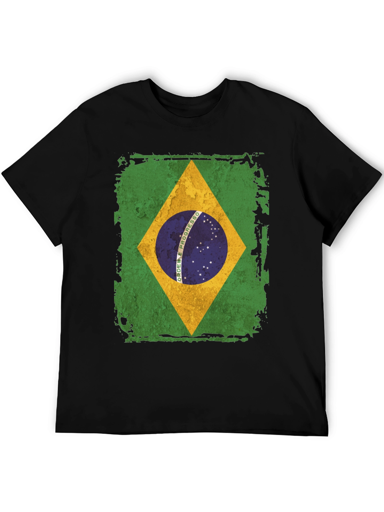Brazil Flag Graphic T-Shirt - Mens Black Tee