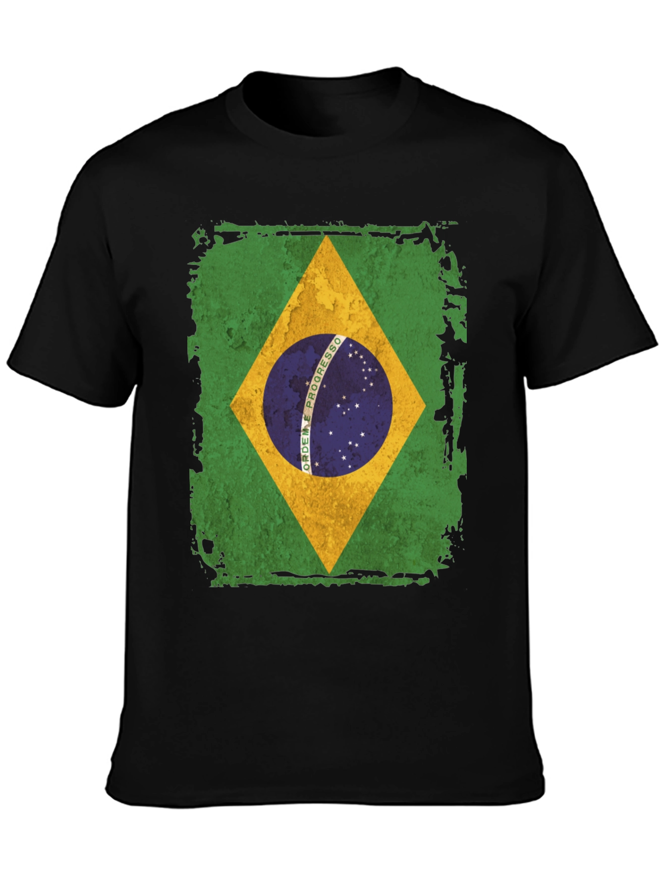 Brazil Flag Graphic T-Shirt - Mens Black Tee