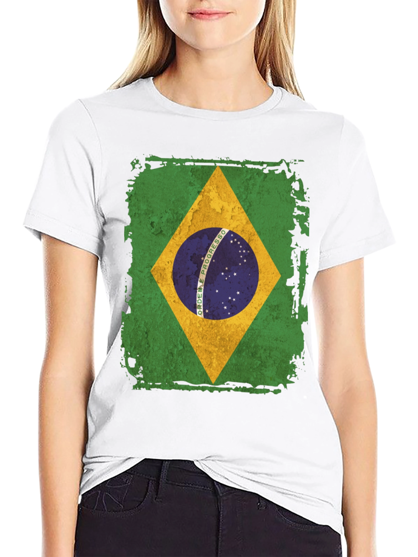 Brazil Flag Graphic T-Shirt - Mens Black Tee