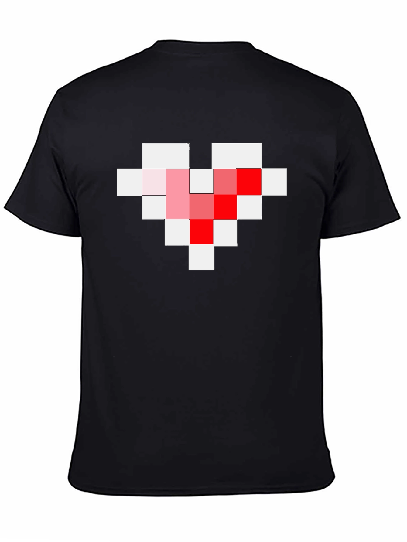 Pixel Heart Graphic Tee - Gamer Style Black T-Shirt