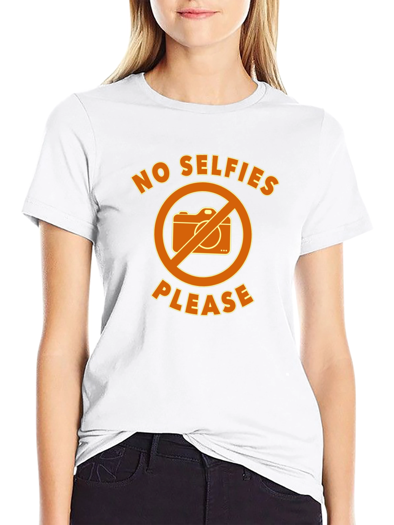 No Selfies Please Funny Graphic T-Shirt