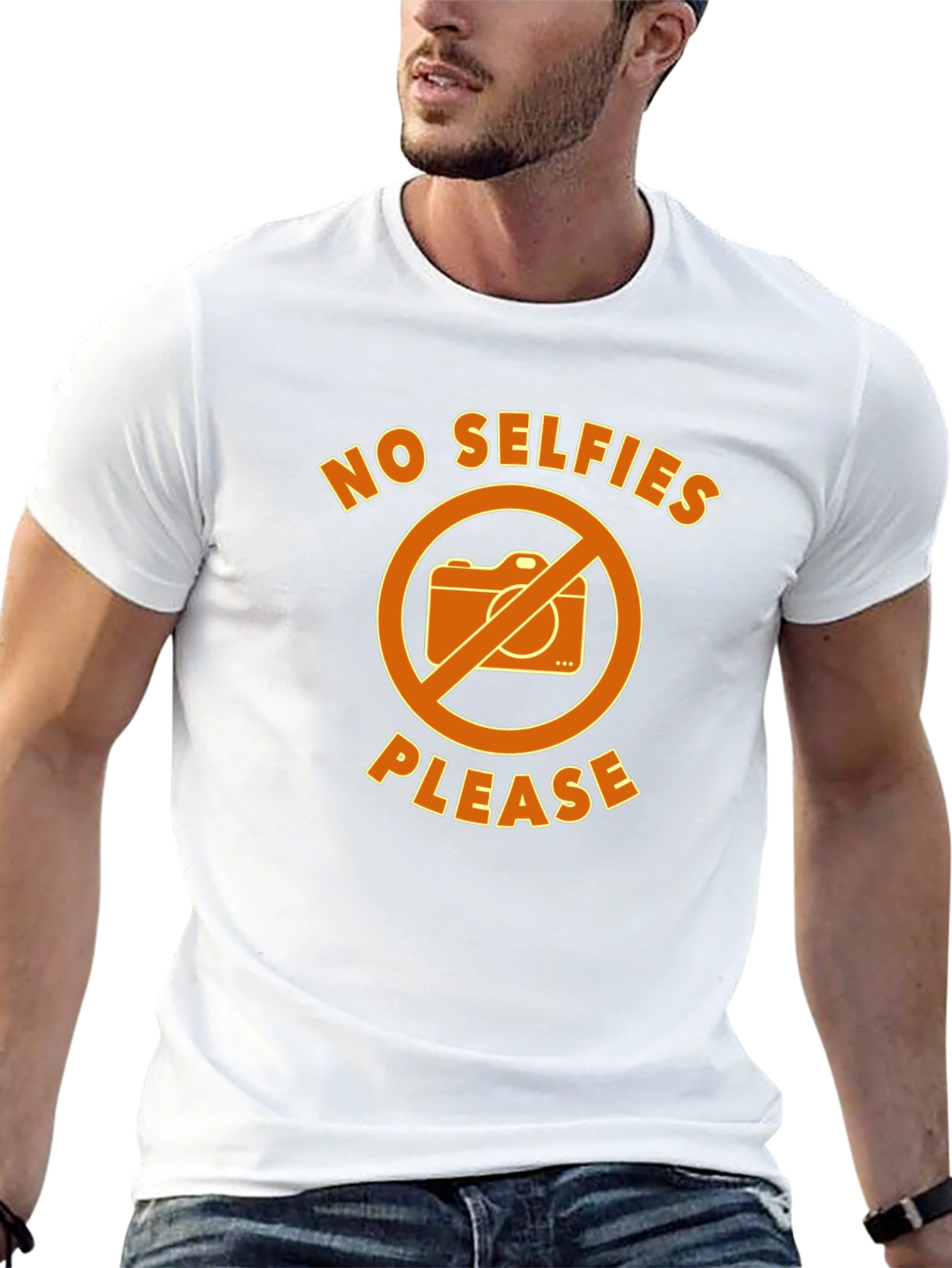 No Selfies Please Funny Graphic T-Shirt