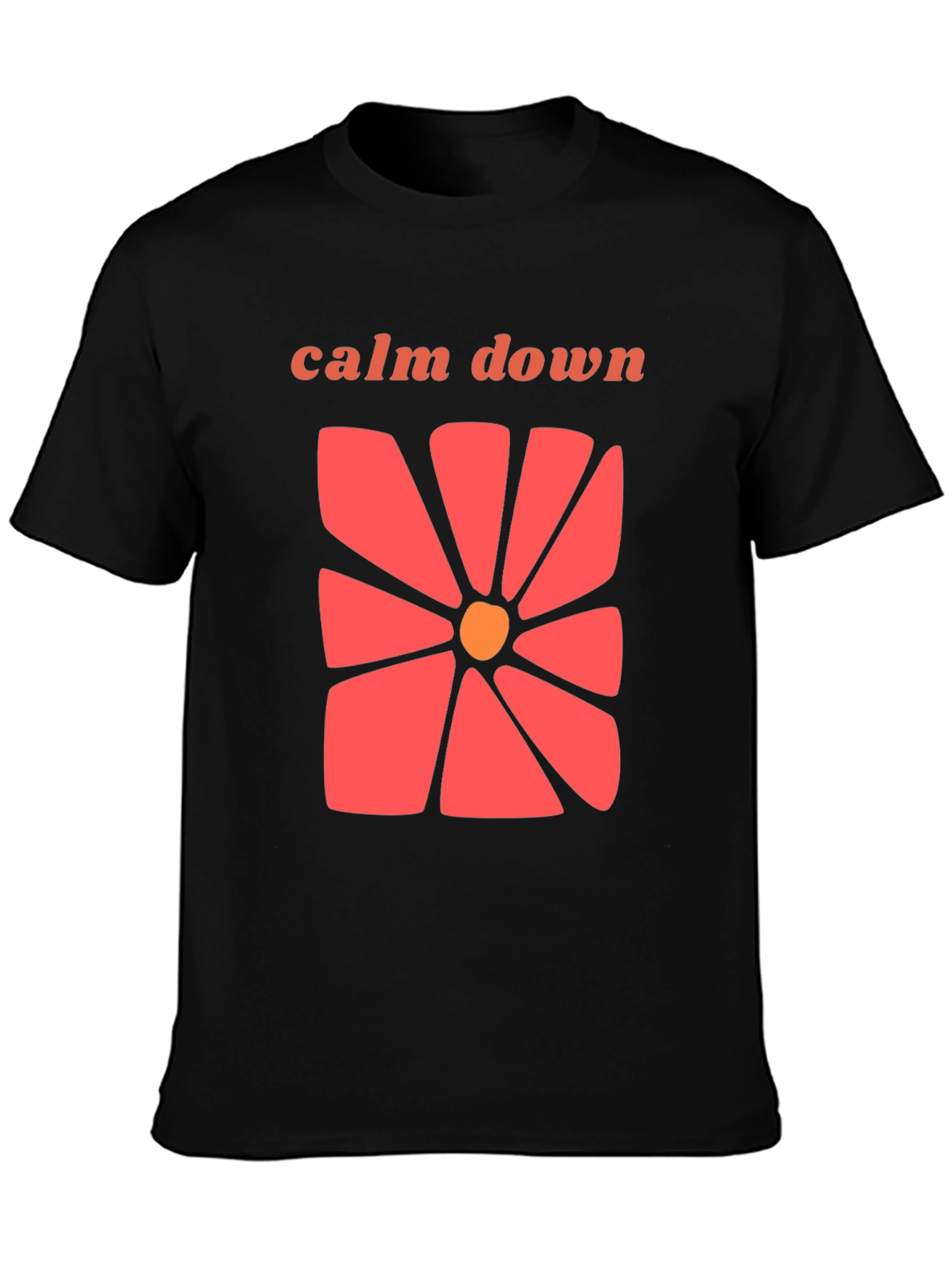 Calm Down Floral Graphic T-Shirt - Retro Style