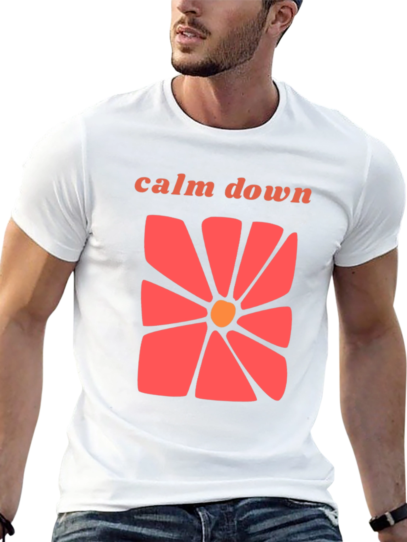Calm Down Floral Graphic T-Shirt - Retro Style