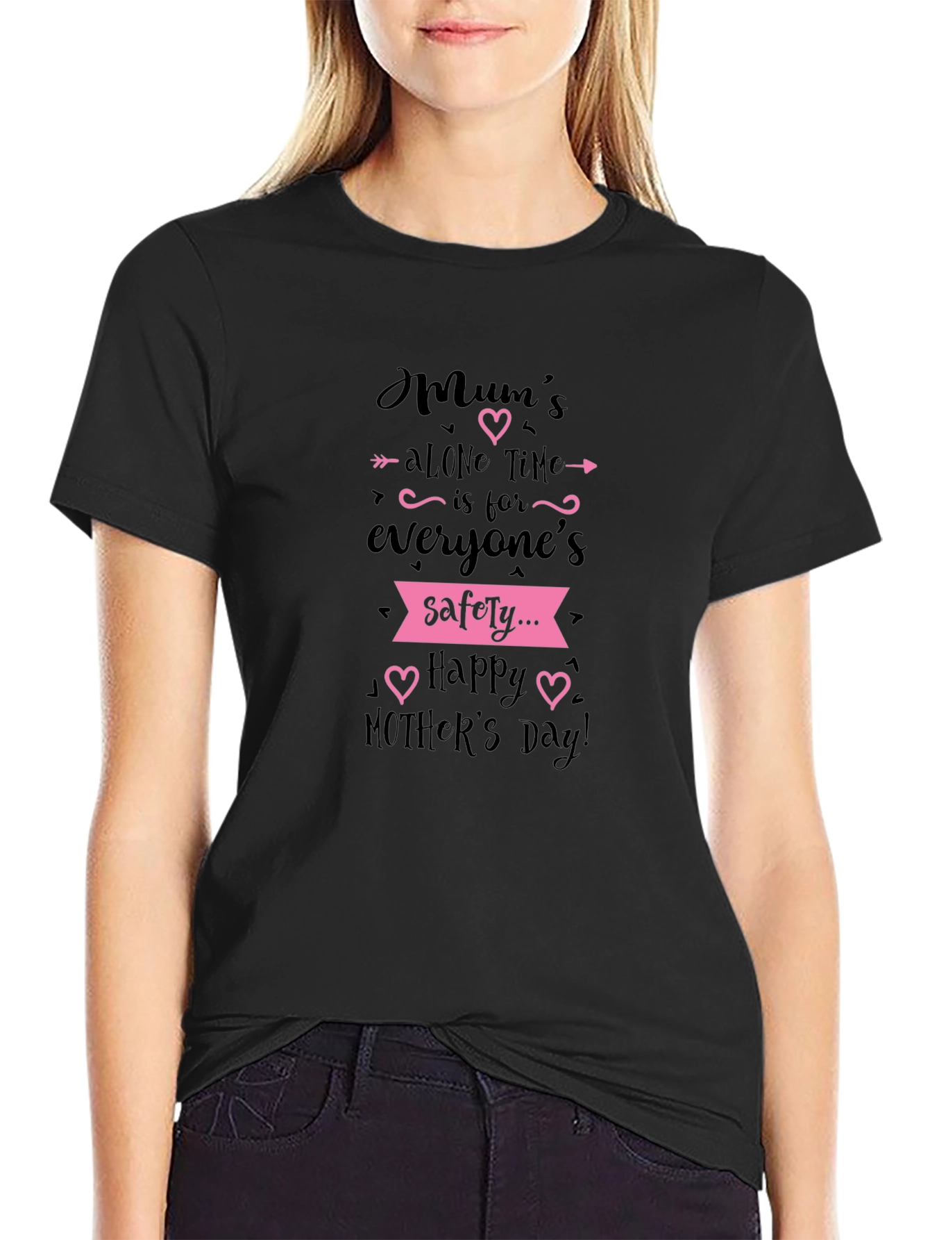 Mums Alone Time Black T-Shirt Mothers Day Gift
