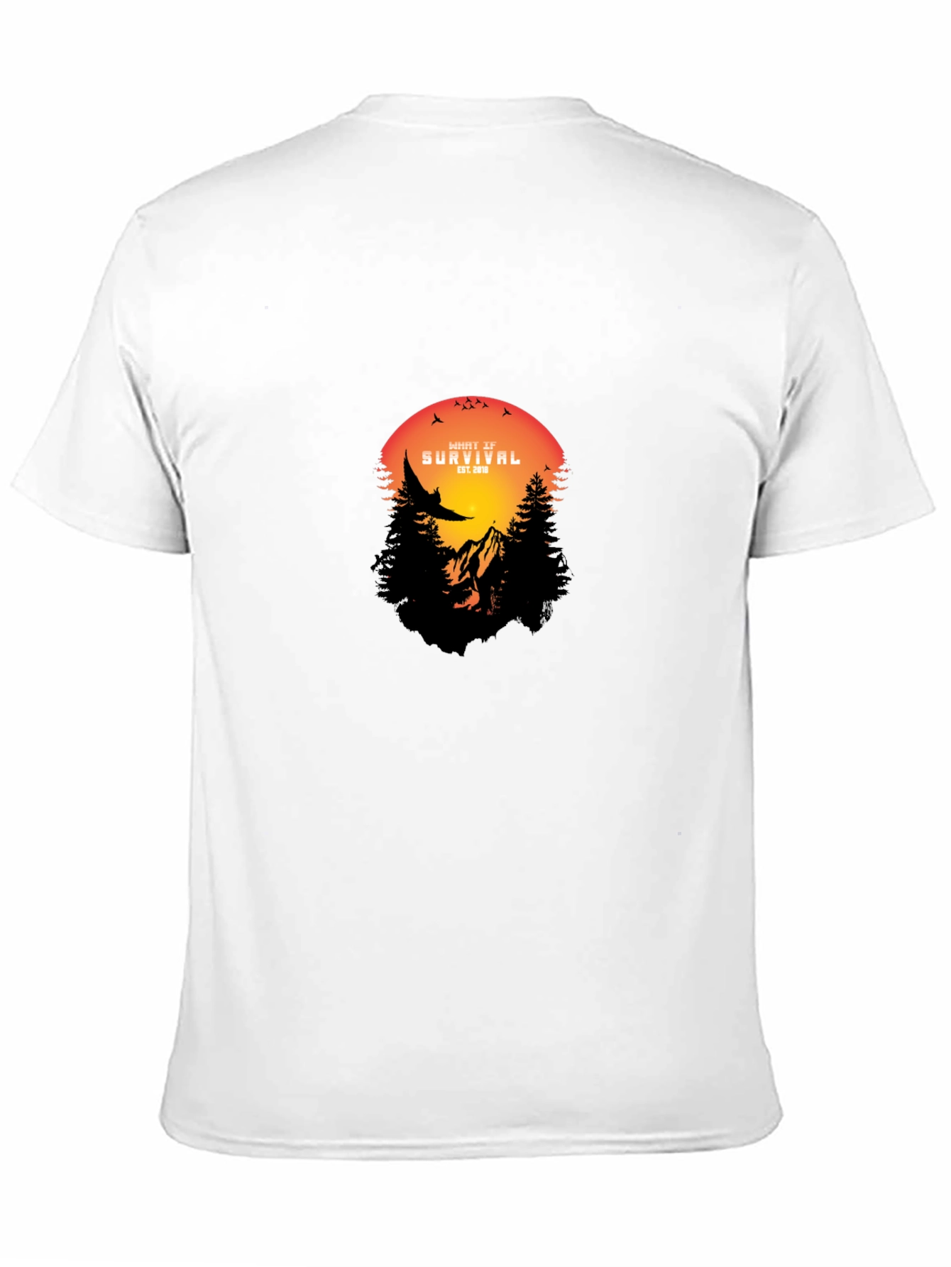 Nature Survival T-Shirt - Mountain & Sunset Design