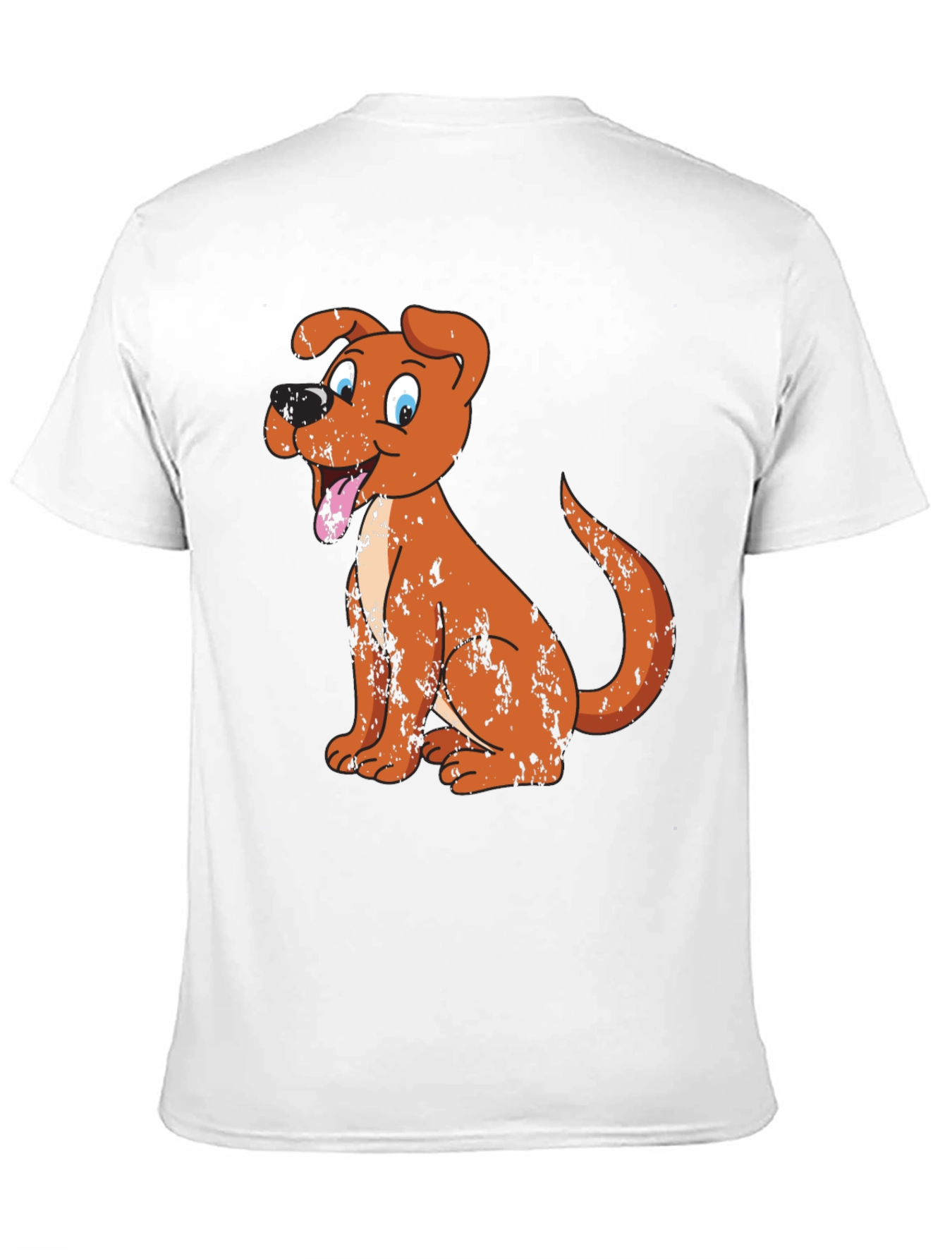 Cartoon Dog Graphic Tee - Black