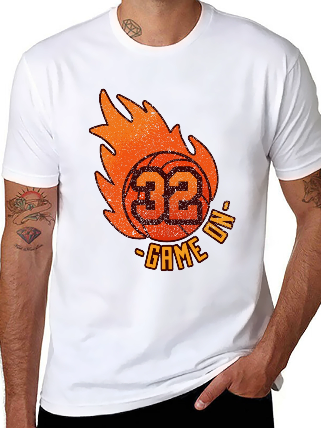 Basketball Game On! Mens Graphic Tee