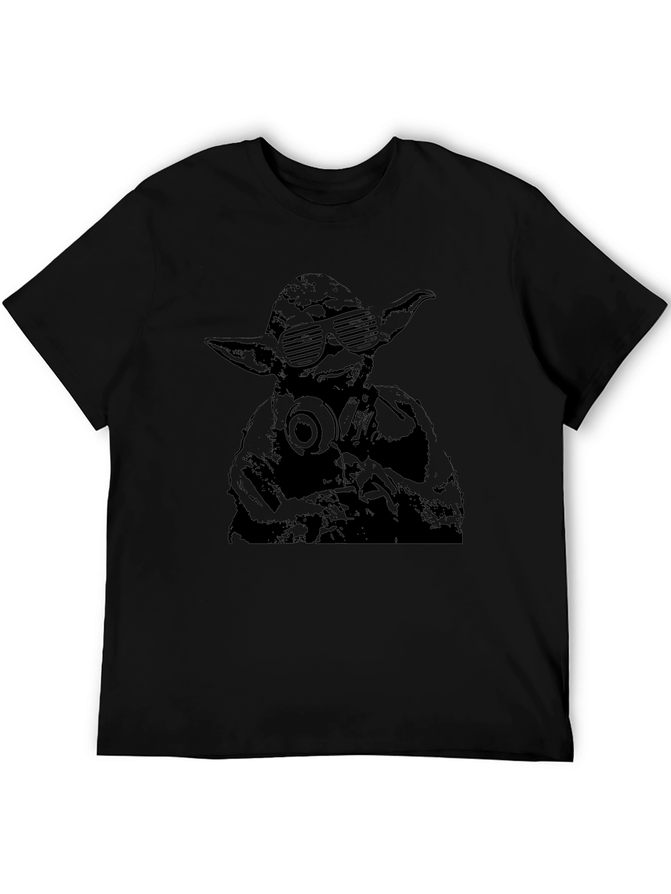 Yoda DJ Graphic T-Shirt - Black