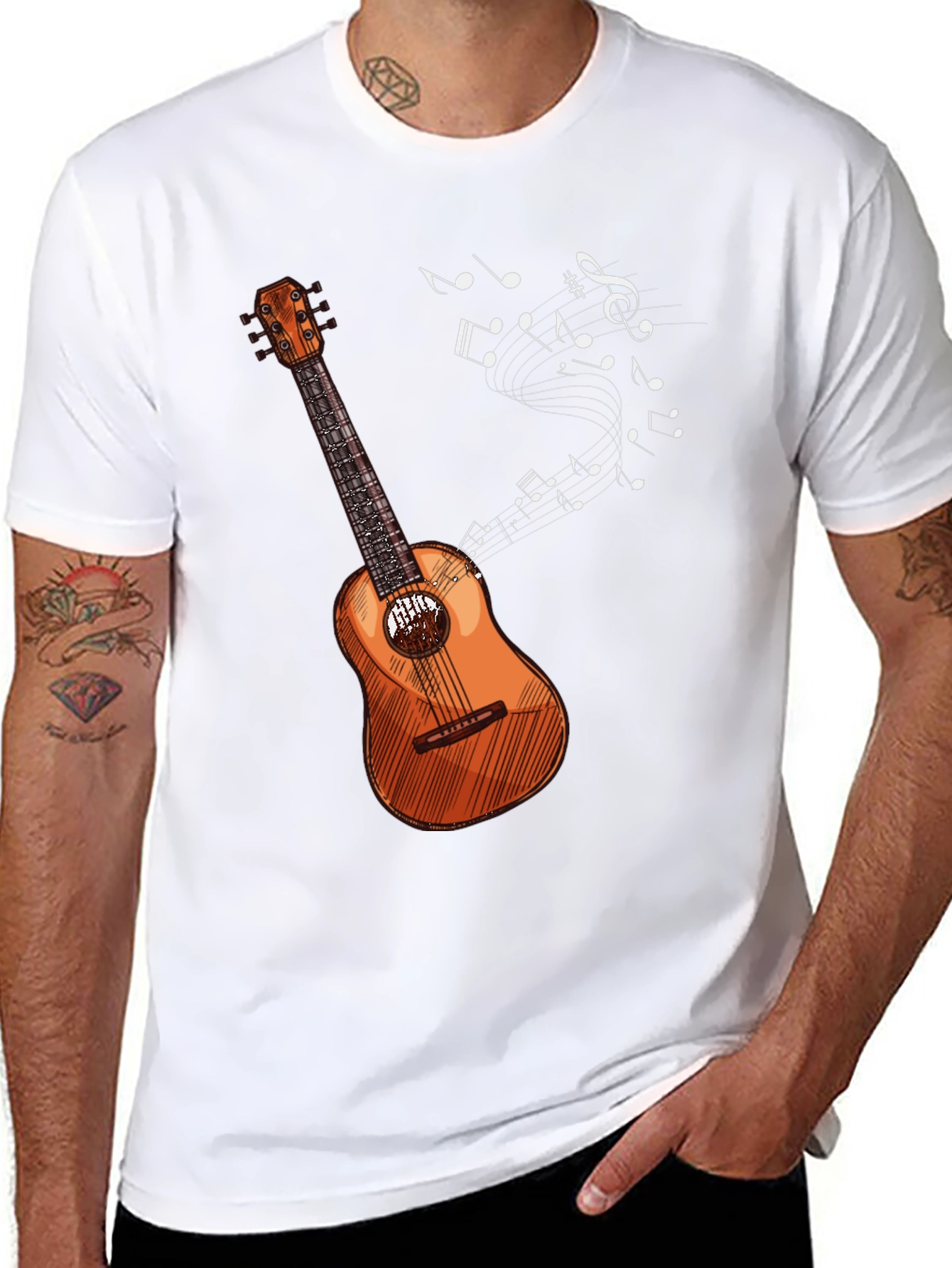 Musical Guitar T-Shirt - Black