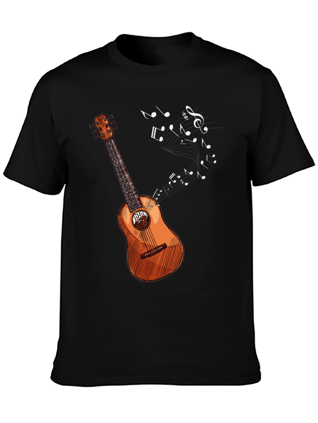 Musical Guitar T-Shirt - Black