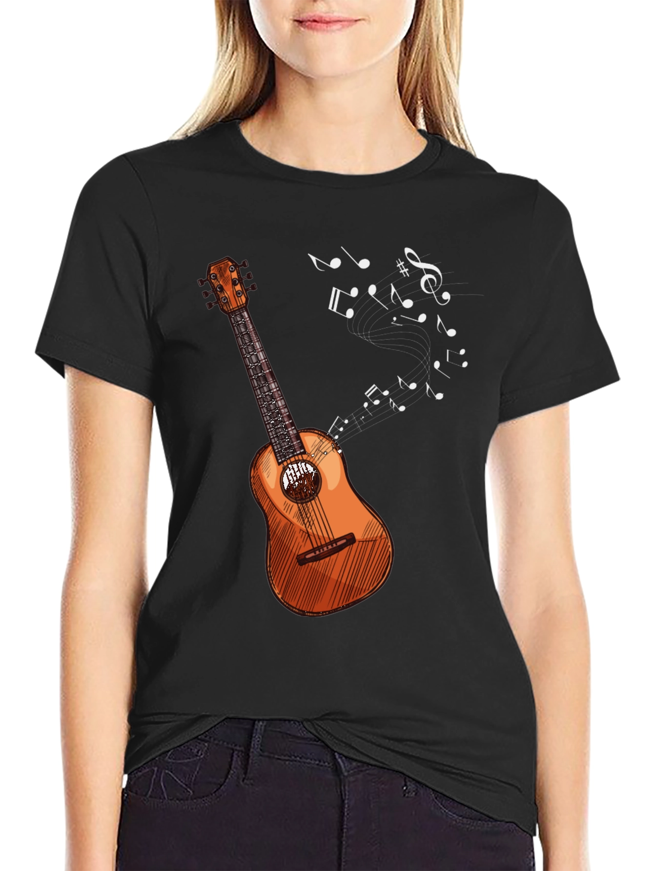 Musical Guitar T-Shirt - Black