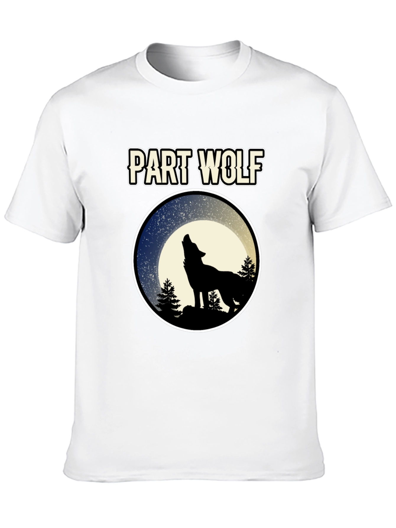 Part Wolf T-Shirt - Howling Wolf Design