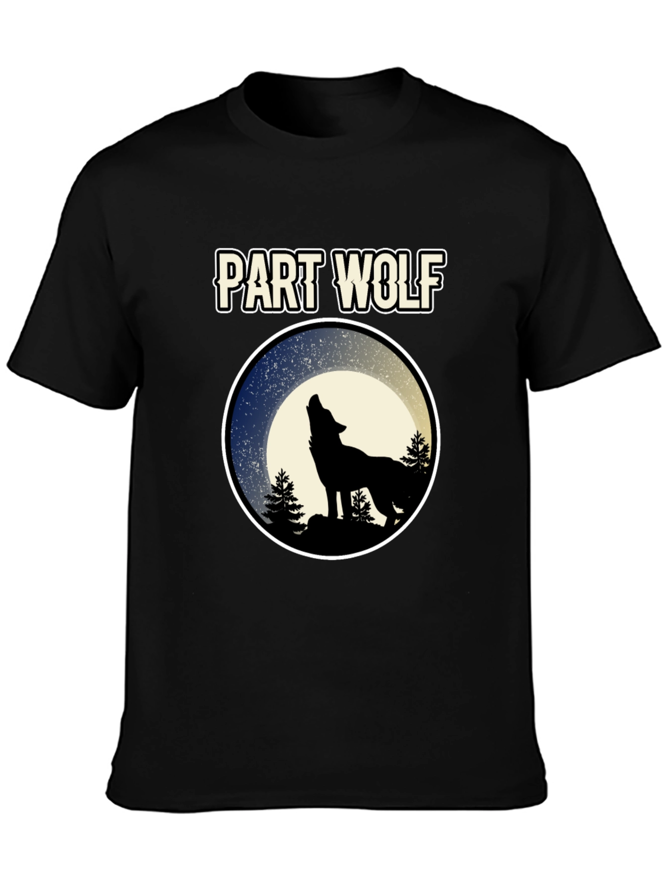 Part Wolf T-Shirt - Howling Wolf Design