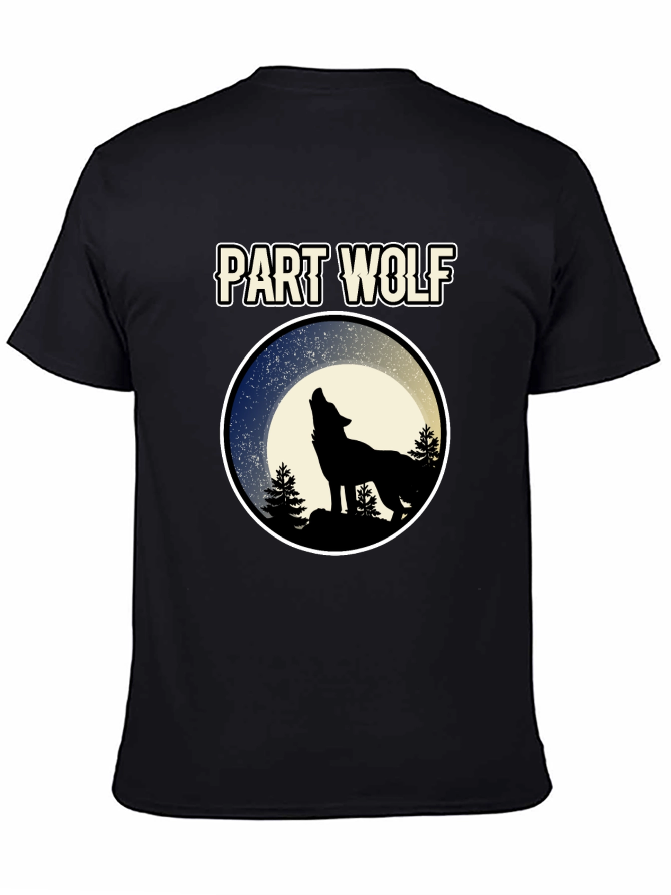Part Wolf T-Shirt - Howling Wolf Design