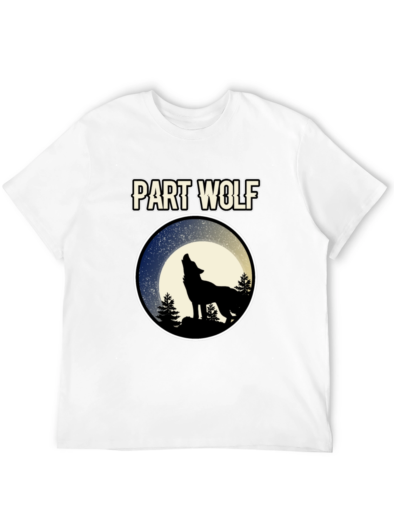 Part Wolf T-Shirt - Howling Wolf Design