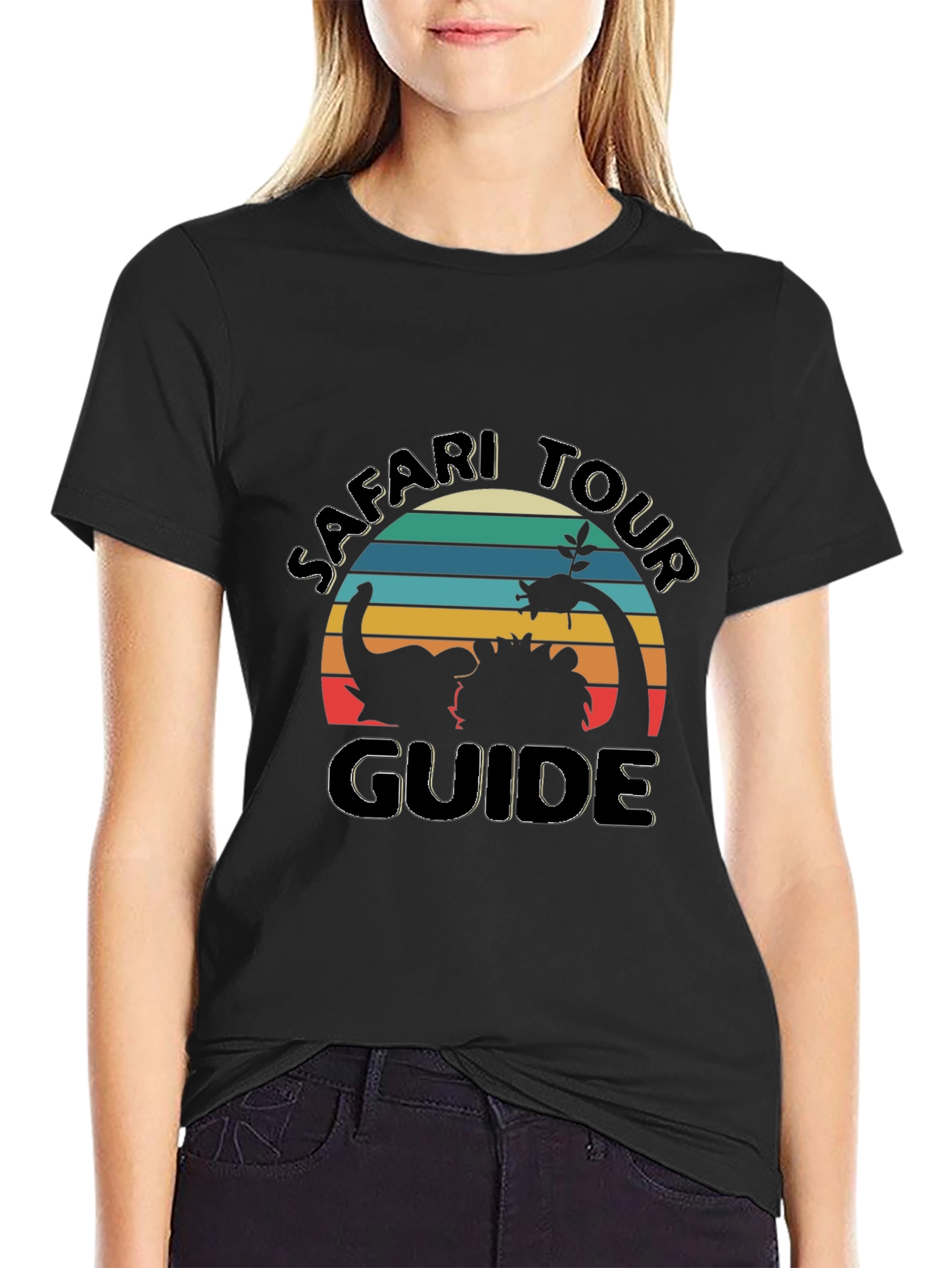Safari Tour Guide Graphic Tee - Black Cotton