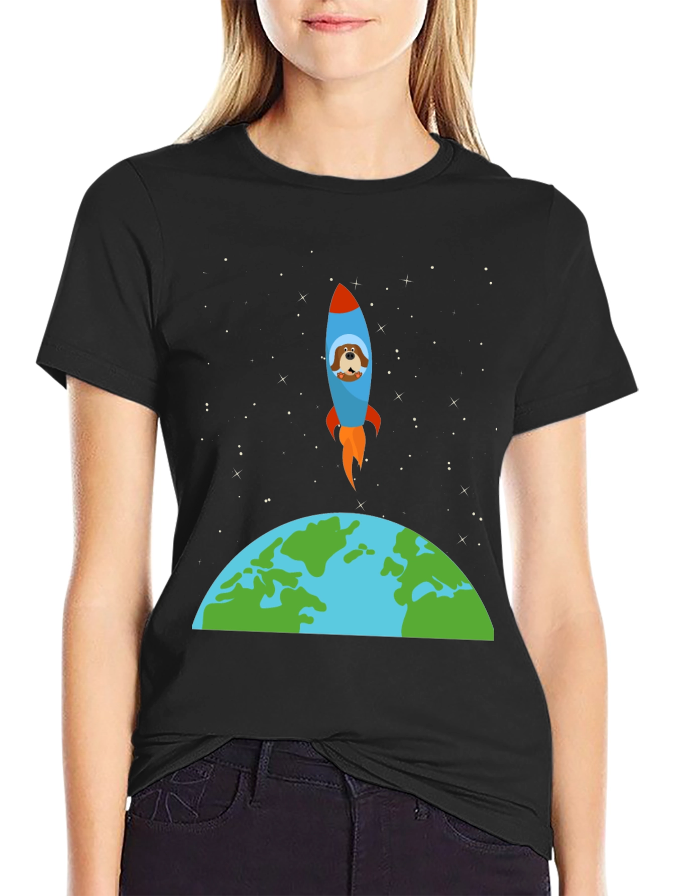 Dog in Space Rocket T-Shirt