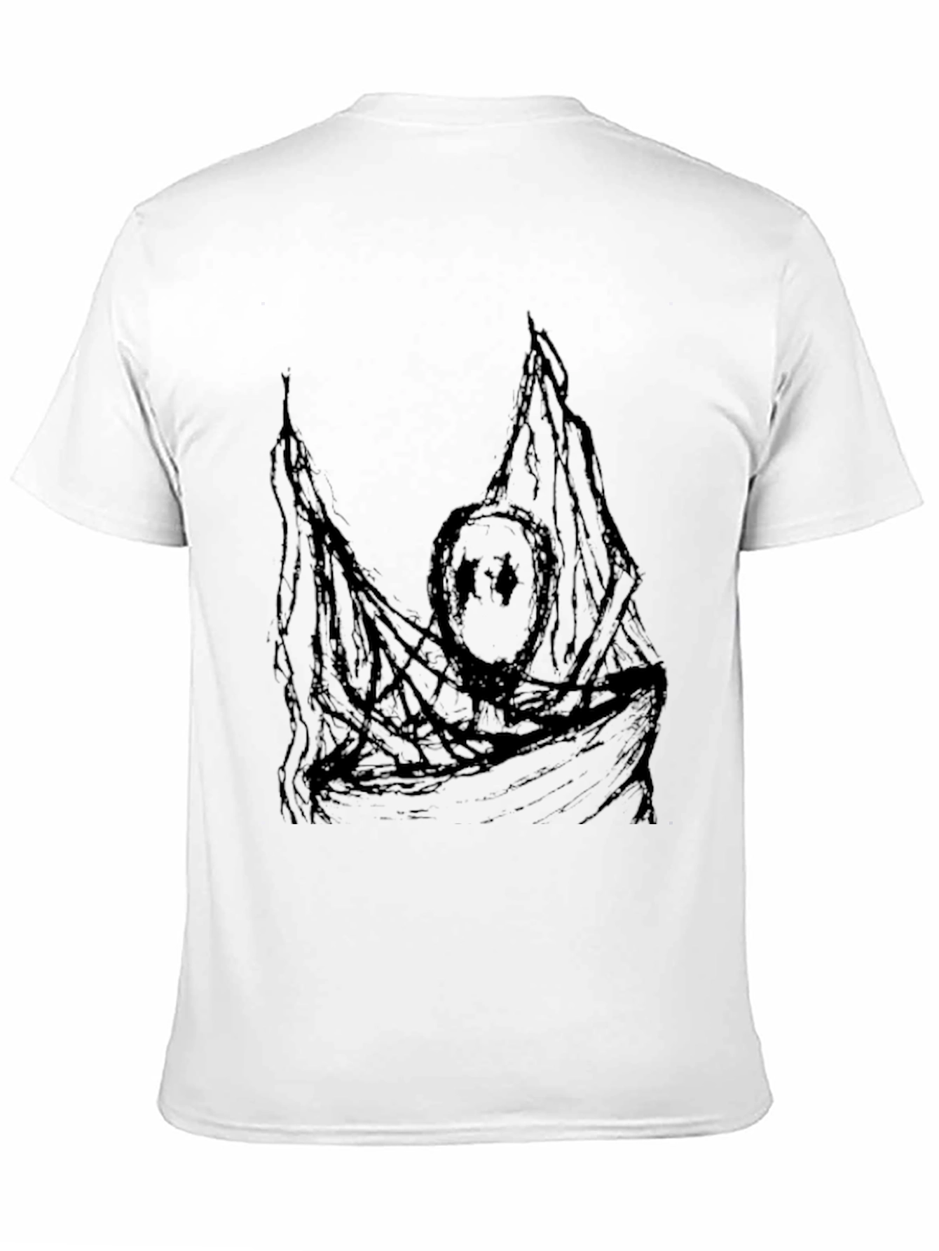 Abstract Dark Graphic Print Black T-Shirt