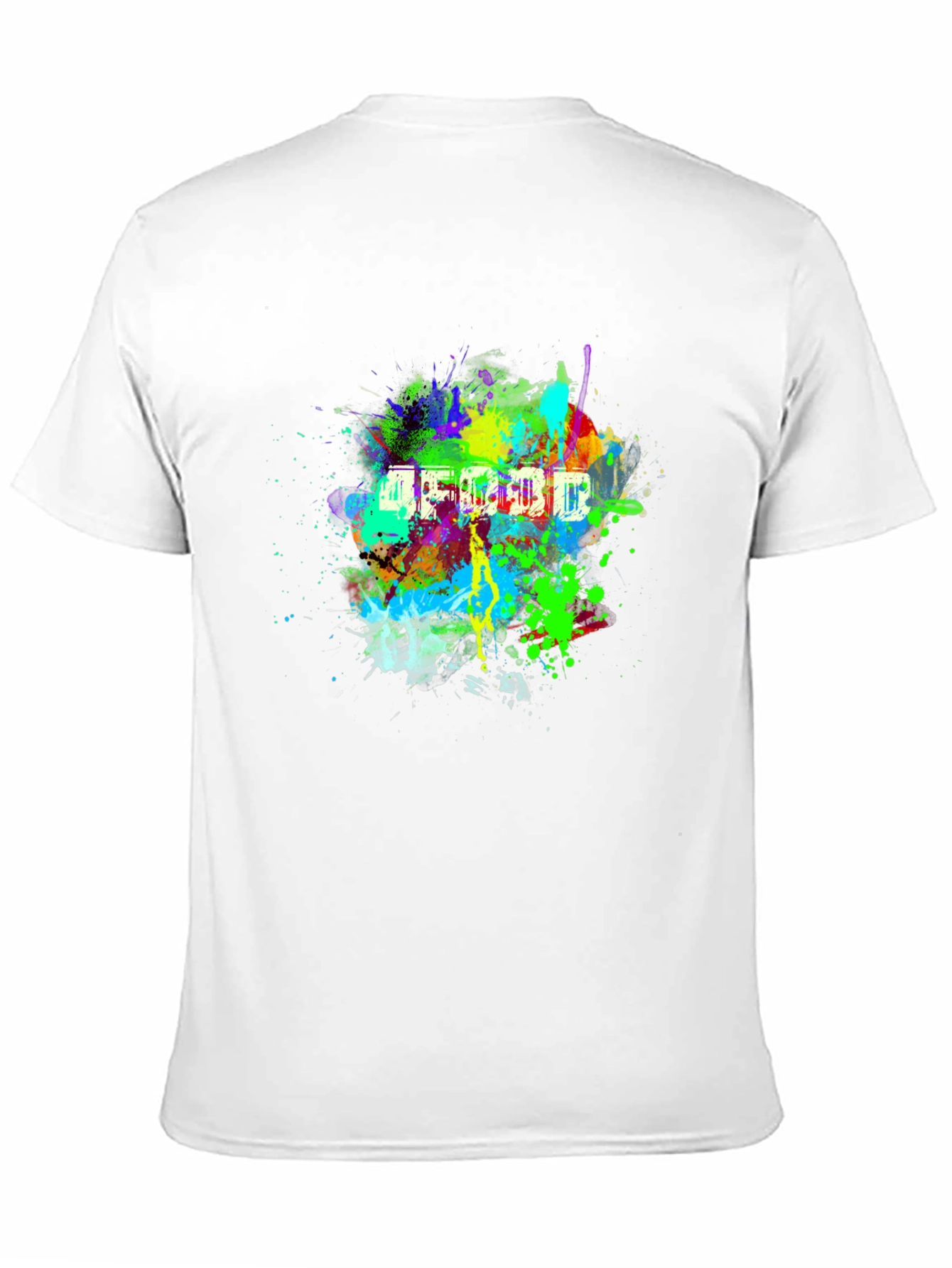 Vibrant Abstract Splatter Print Black T-Shirt