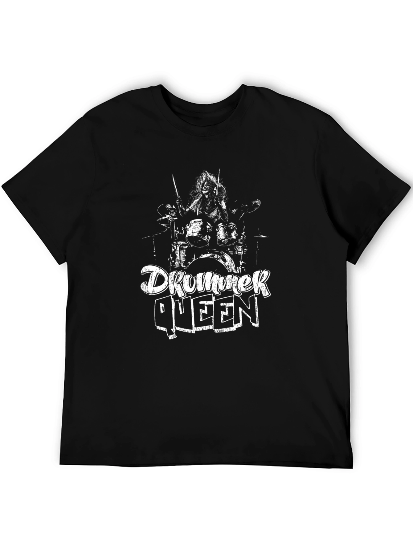 Drummer Queen Graphic Tee - Black Unisex T-Shirt