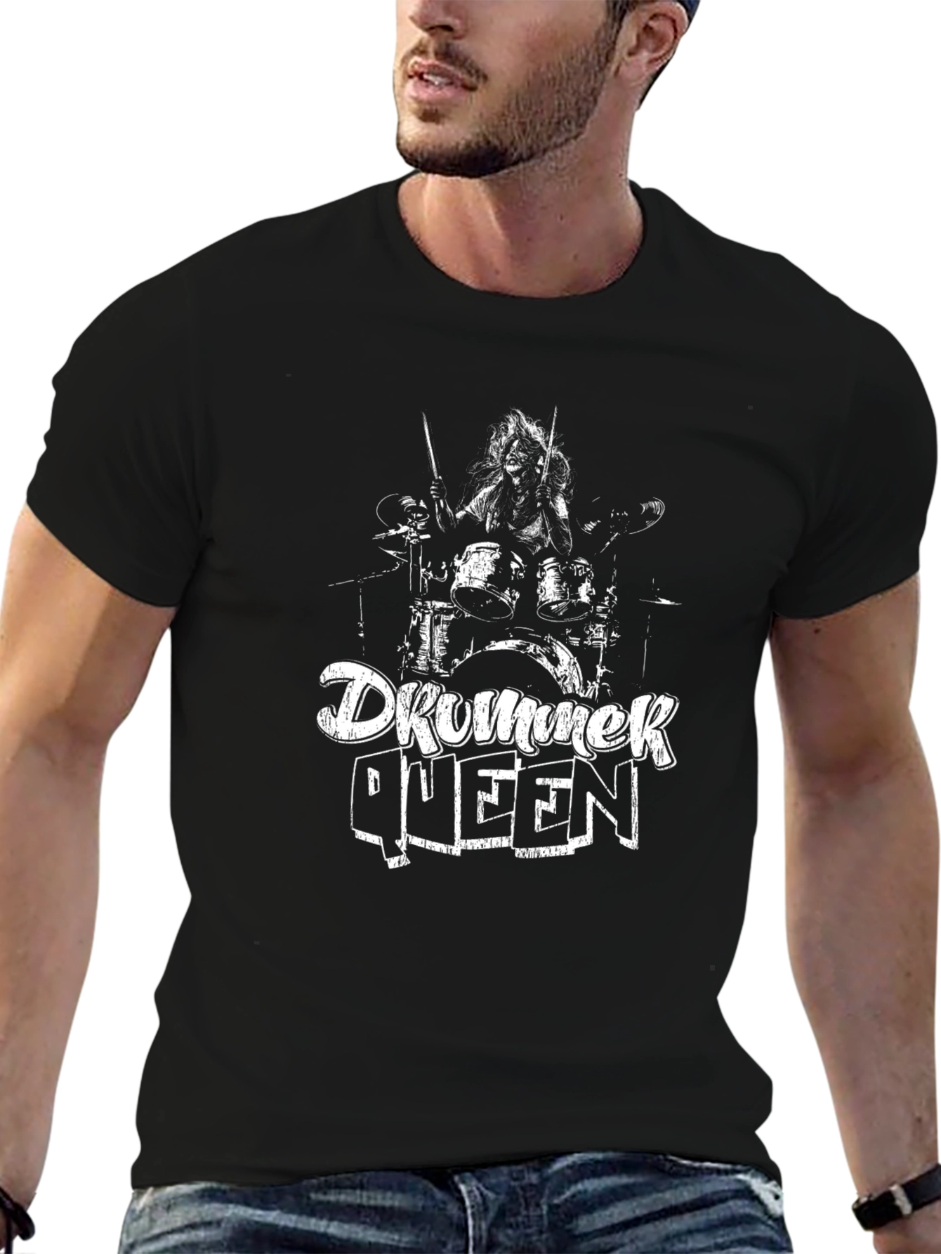 Drummer Queen Graphic Tee - Black Unisex T-Shirt