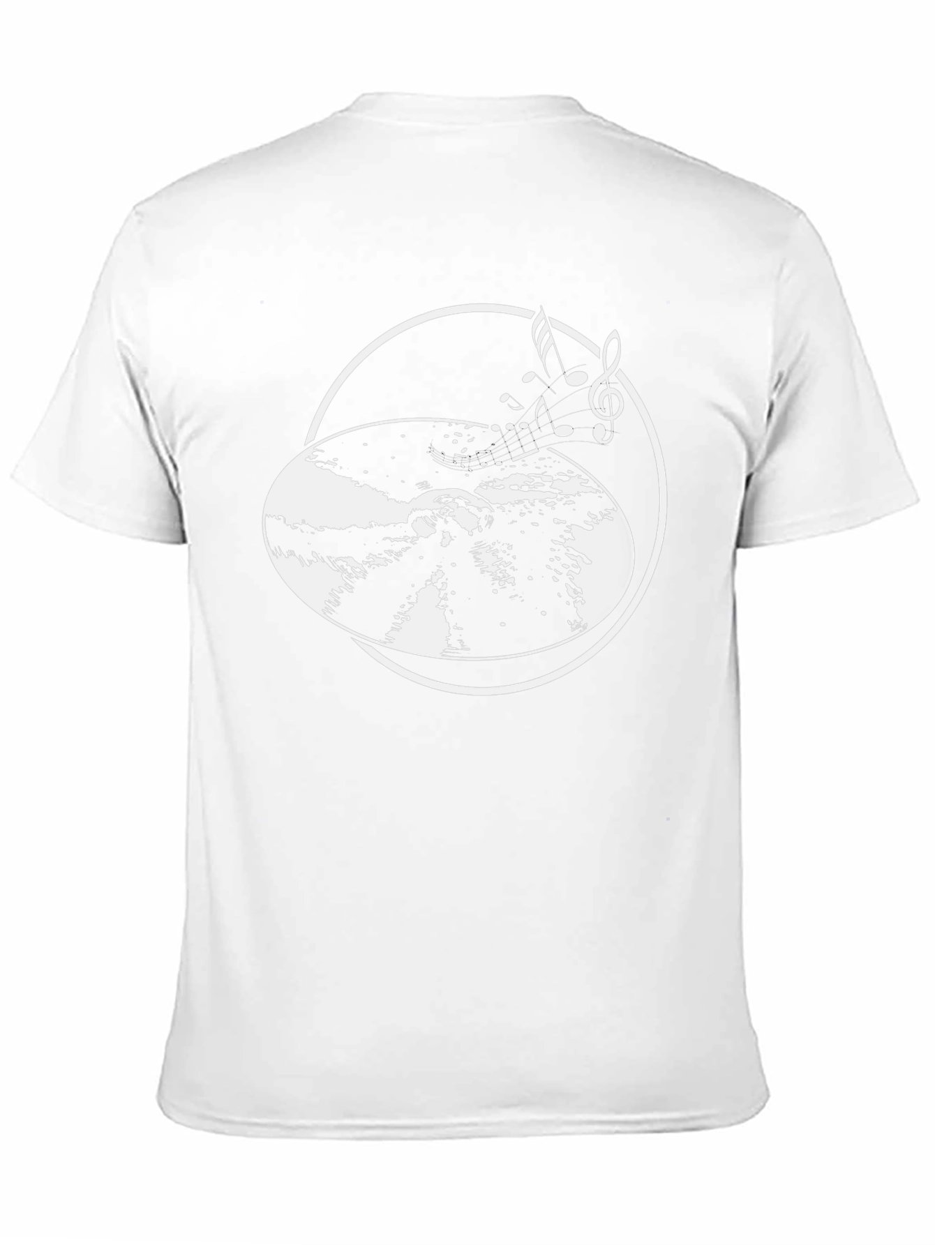 Musical Notes Vinyl Record Graphic T-Shirt