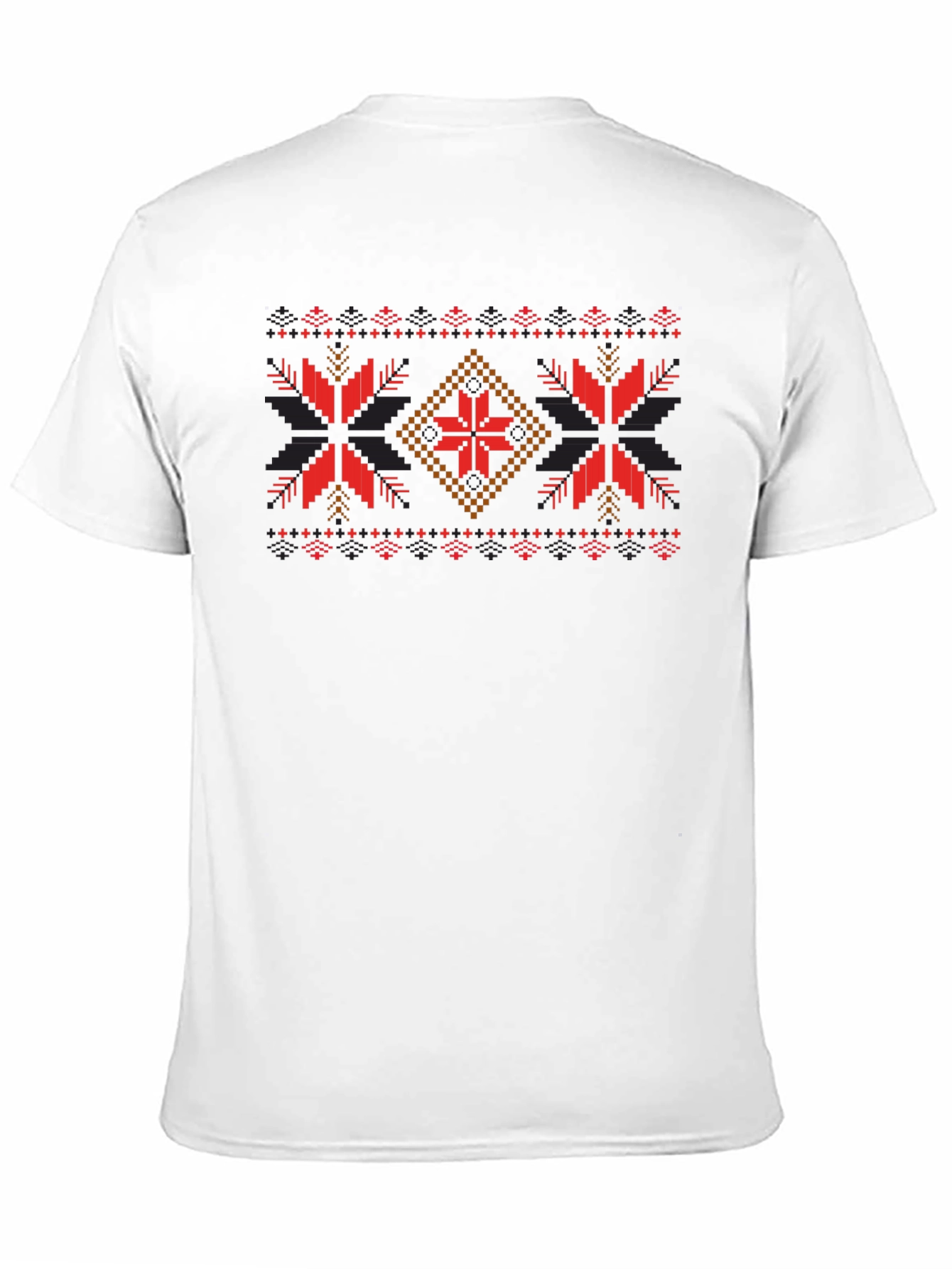 Nordic Patterned Black T-Shirt