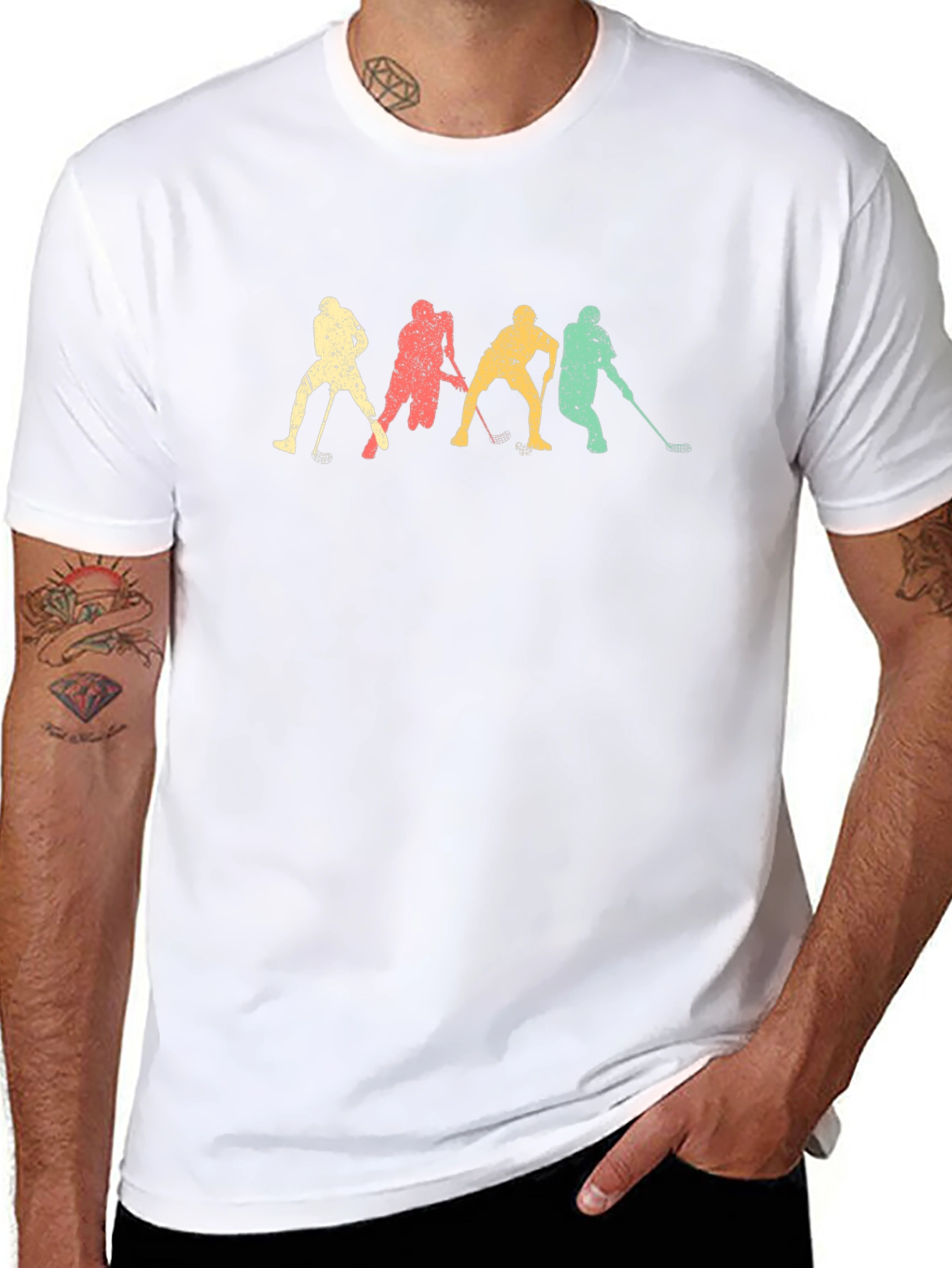 Retro Hockey Player Graphic T-Shirt