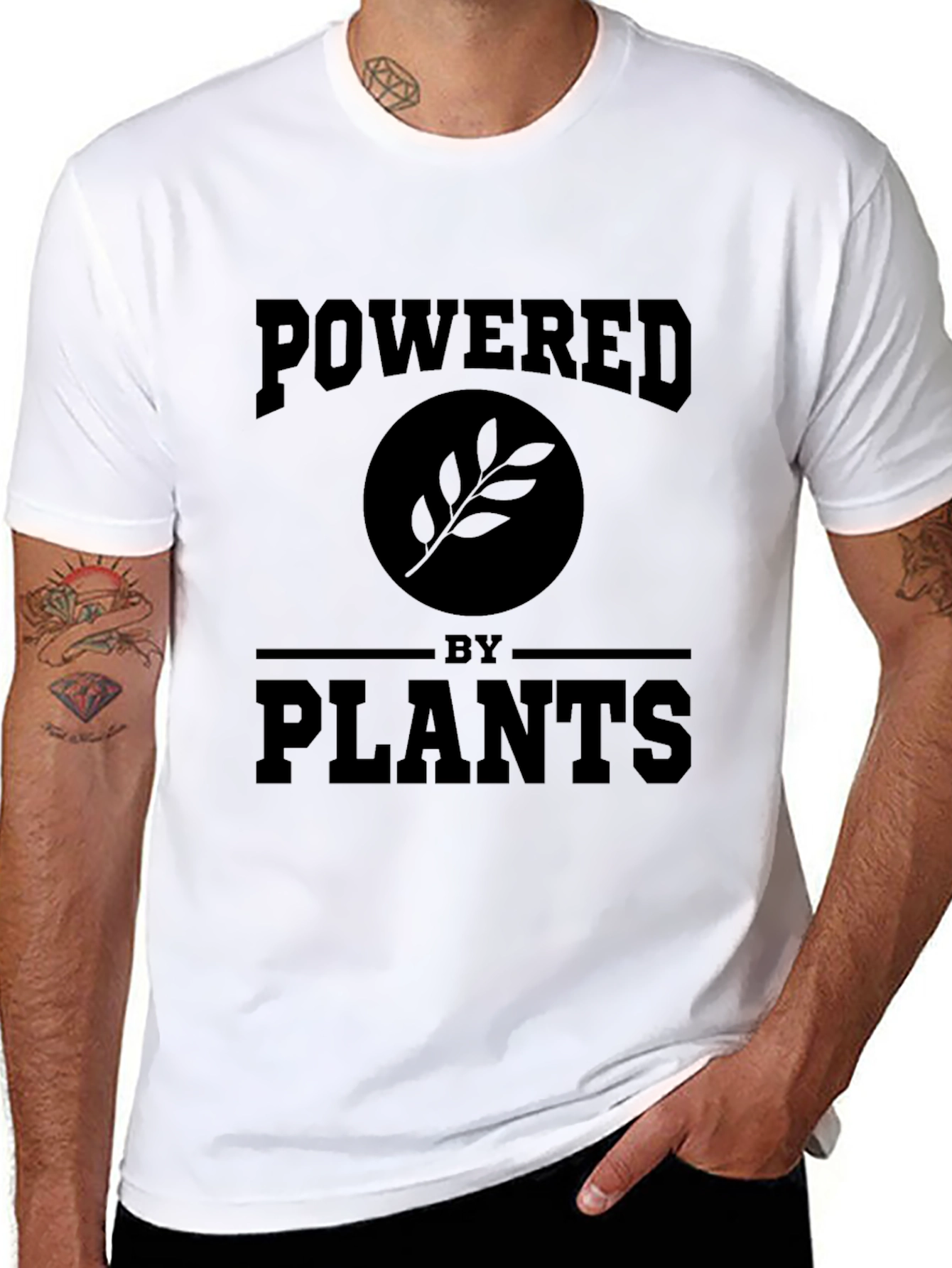 Powered by Plants Graphic Tee - Black Vegan Shirt