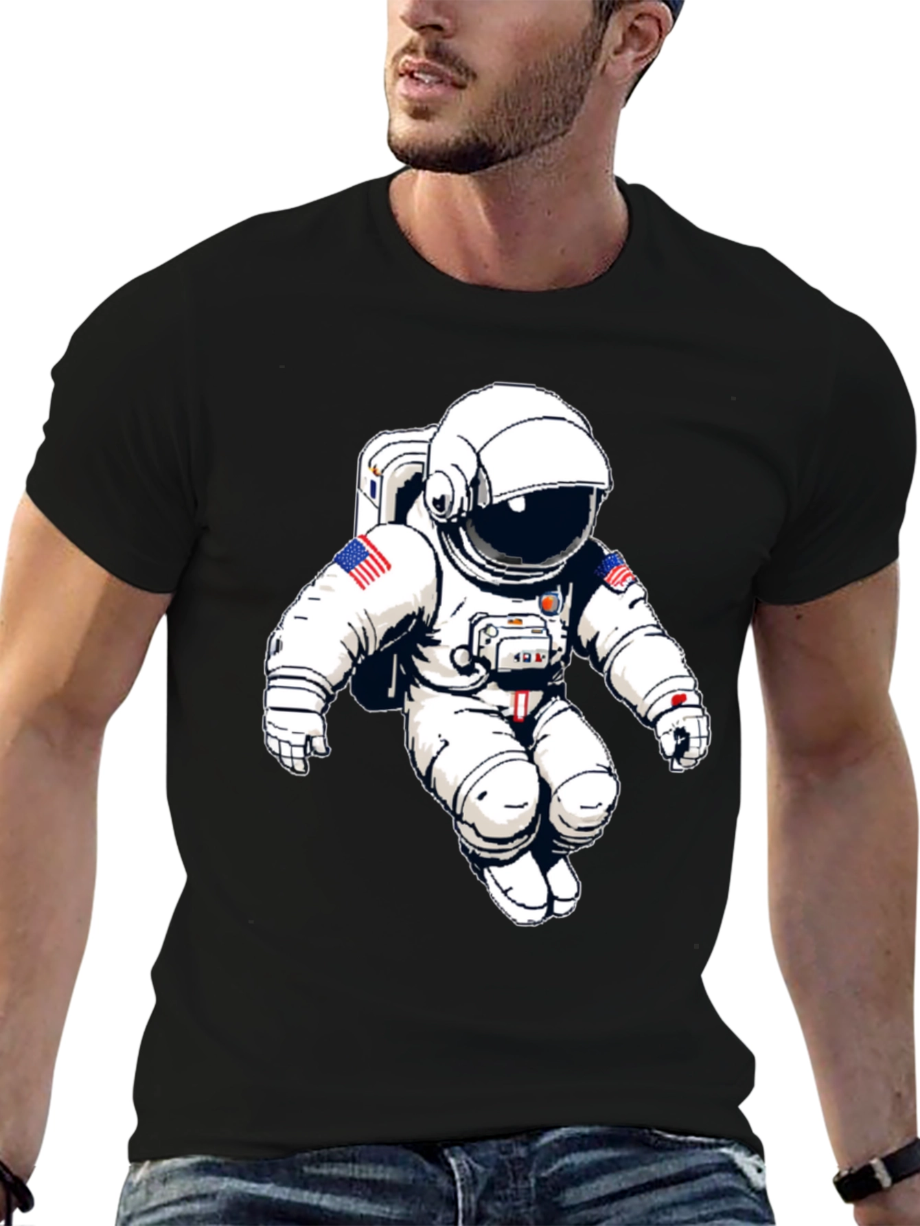 Astronaut Graphic Tee - Bold Black T-Shirt