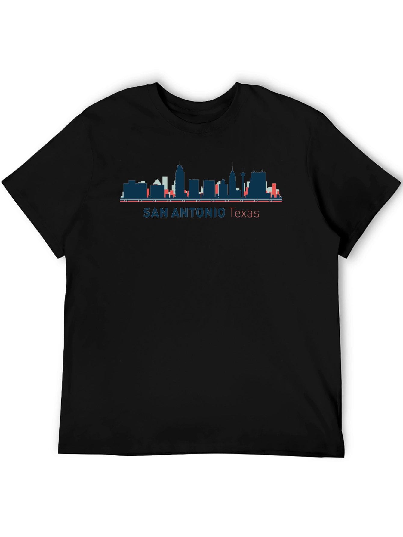 San Antonio Texas Skyline Black T-Shirt