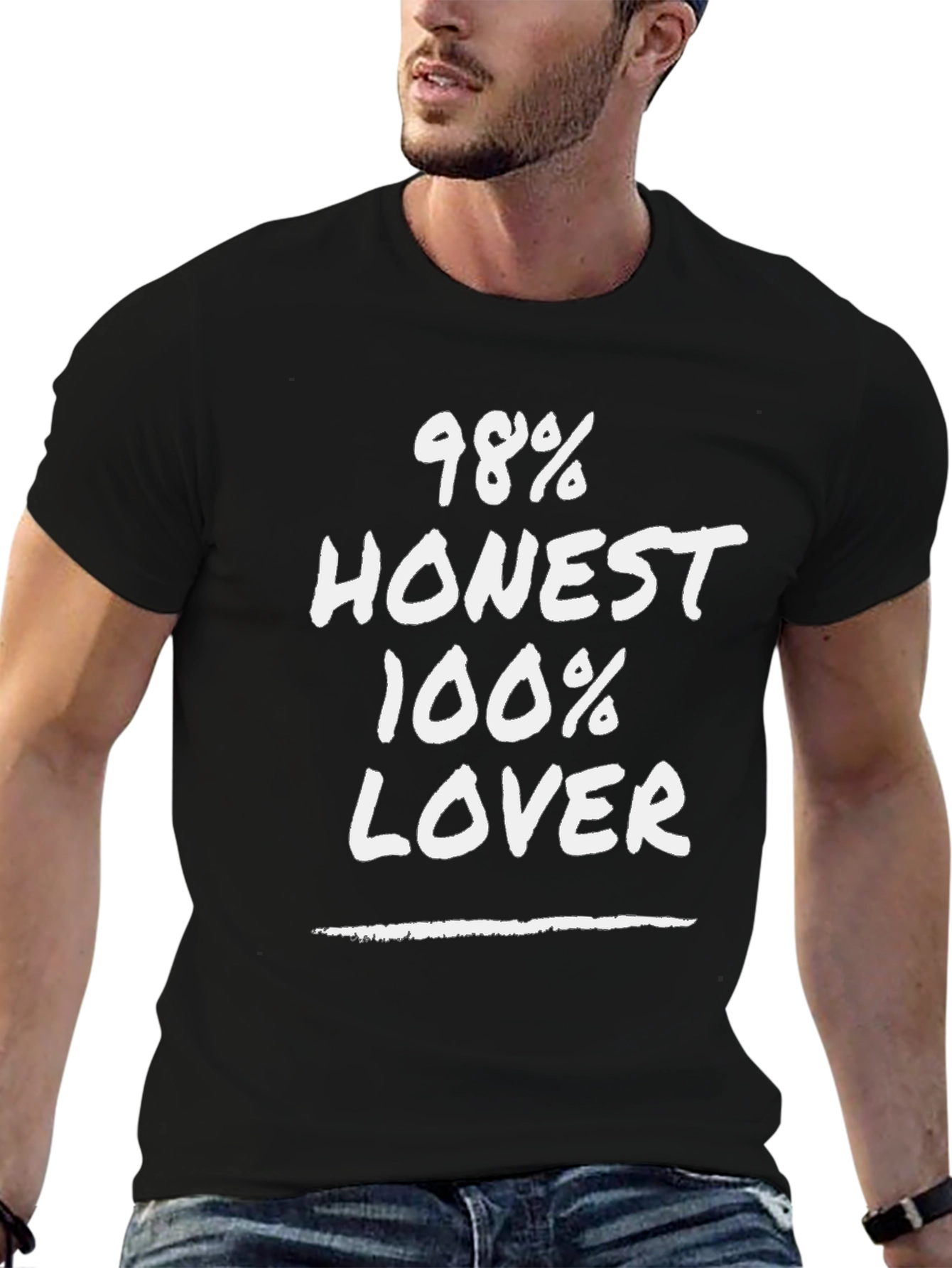 Funny 98% Honest 100% Lover Black T-Shirt