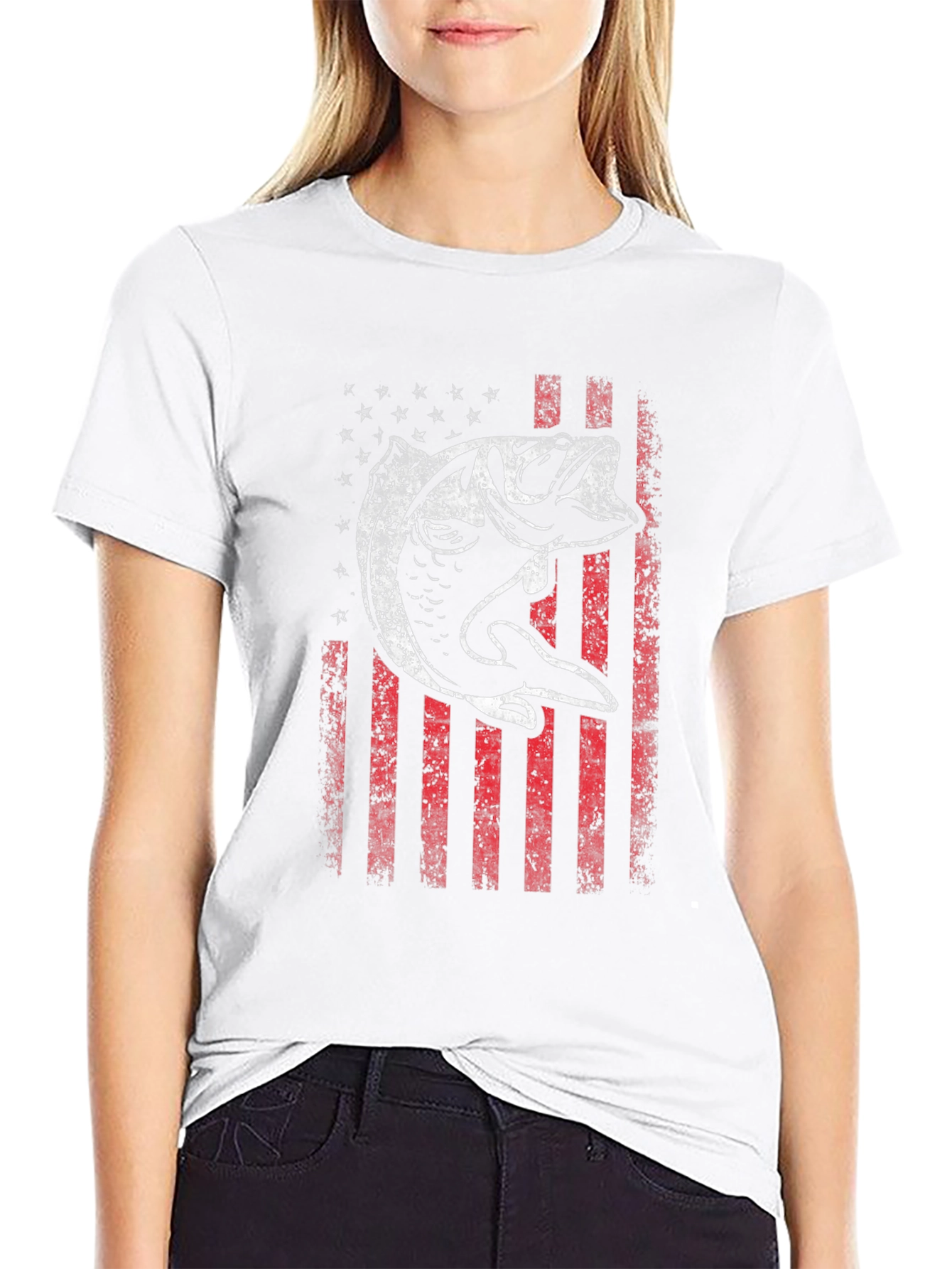 American Flag Bass Graphic T-Shirt