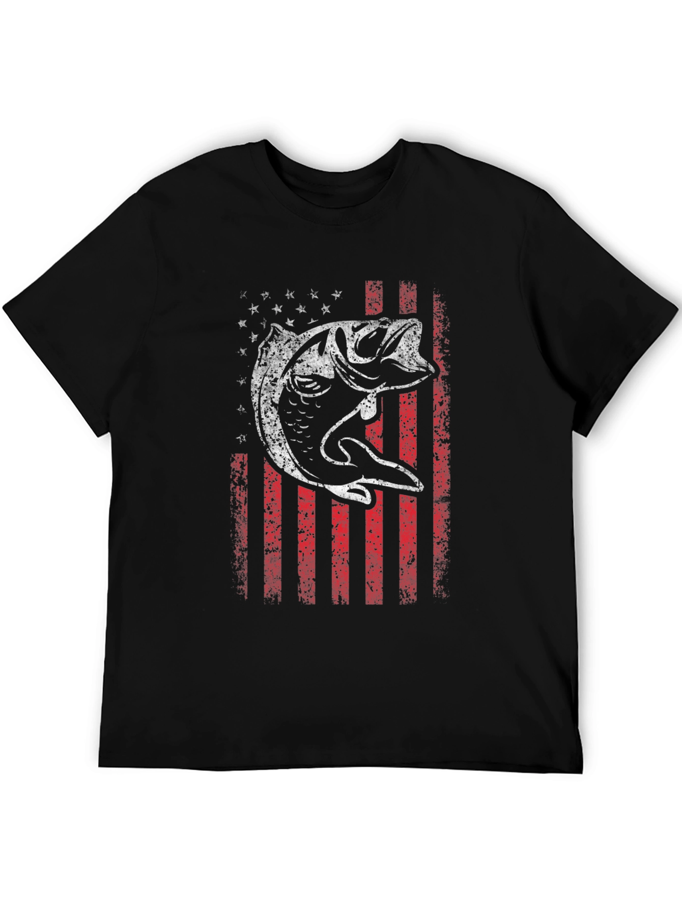 American Flag Bass Graphic T-Shirt