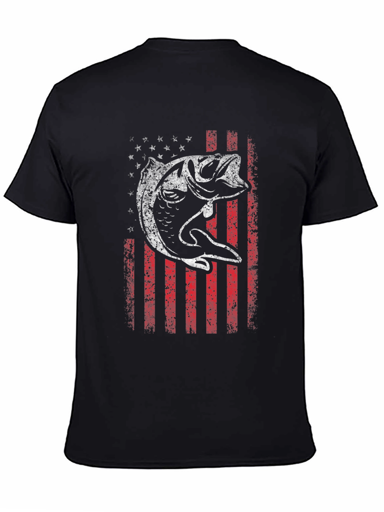 American Flag Bass Graphic T-Shirt