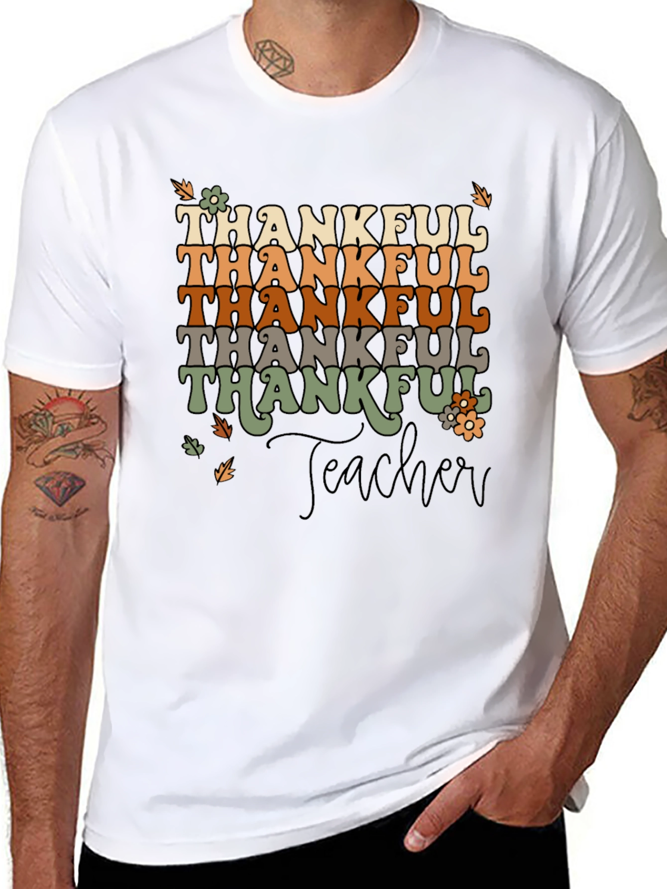 Thankful Teacher T-Shirt - Autumn Style