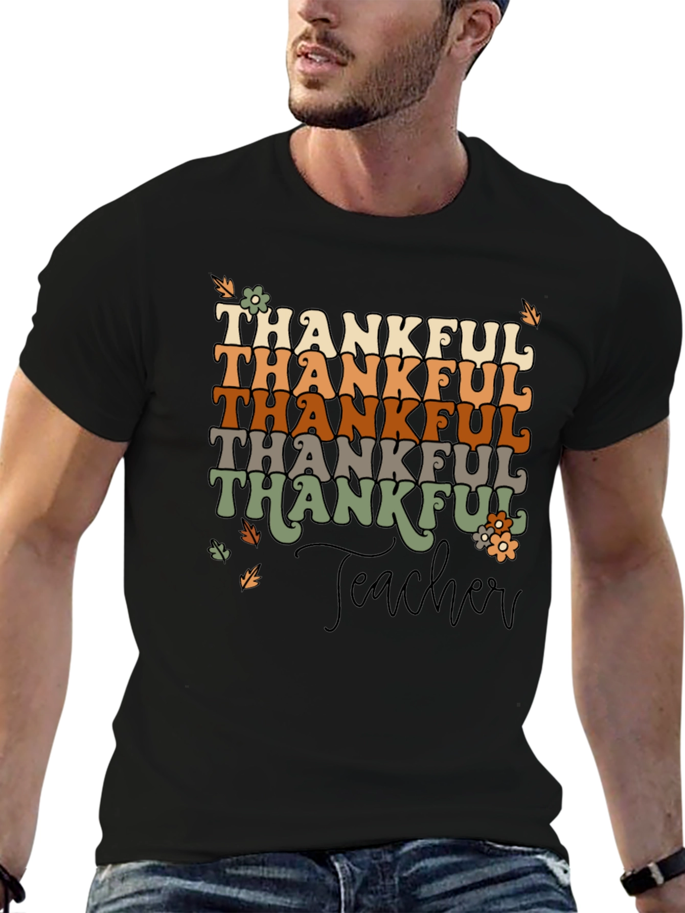 Thankful Teacher T-Shirt - Autumn Style