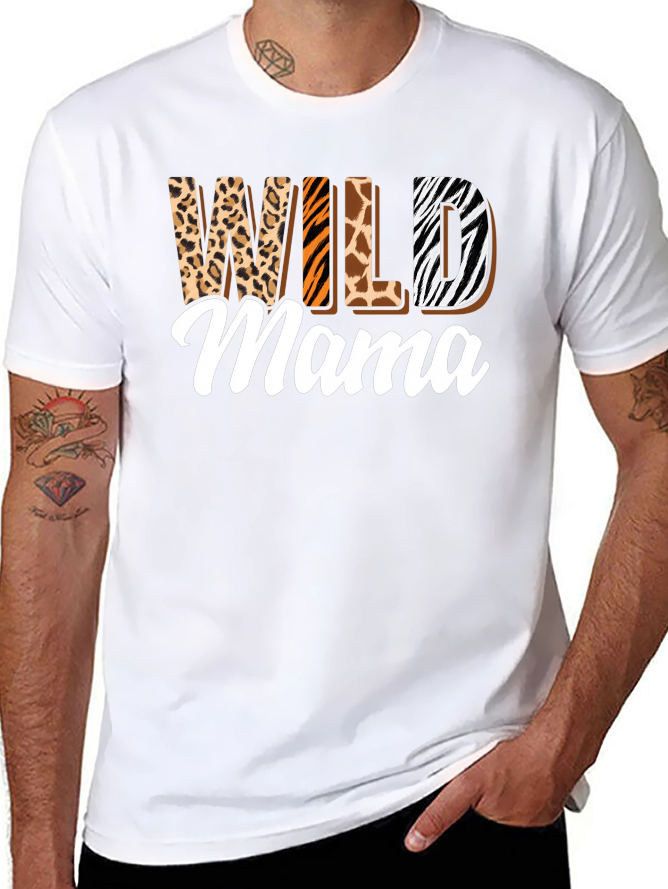 Wild Mama Animal Print Graphic T-Shirt