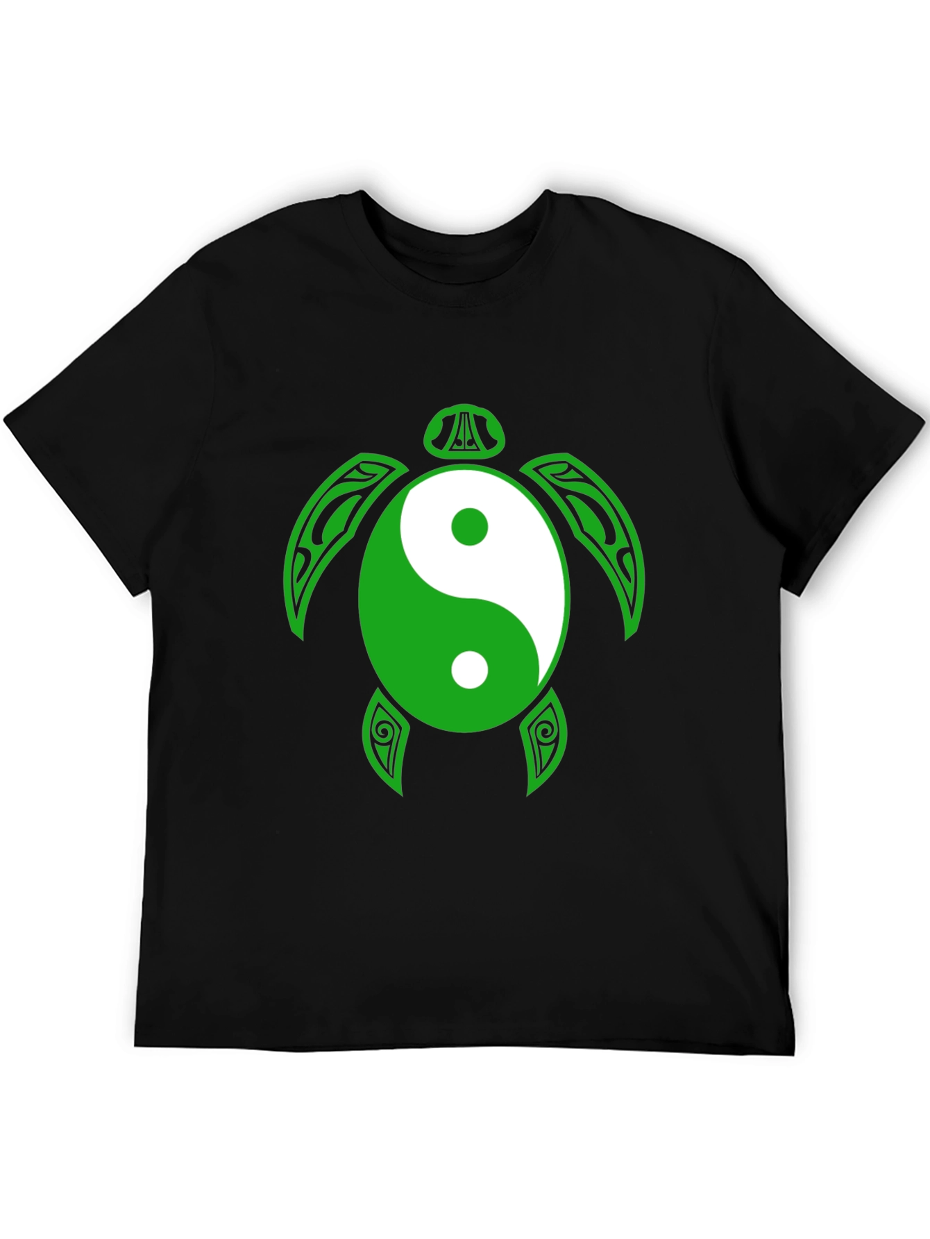 Yin Yang Turtle Graphic Tee - Black