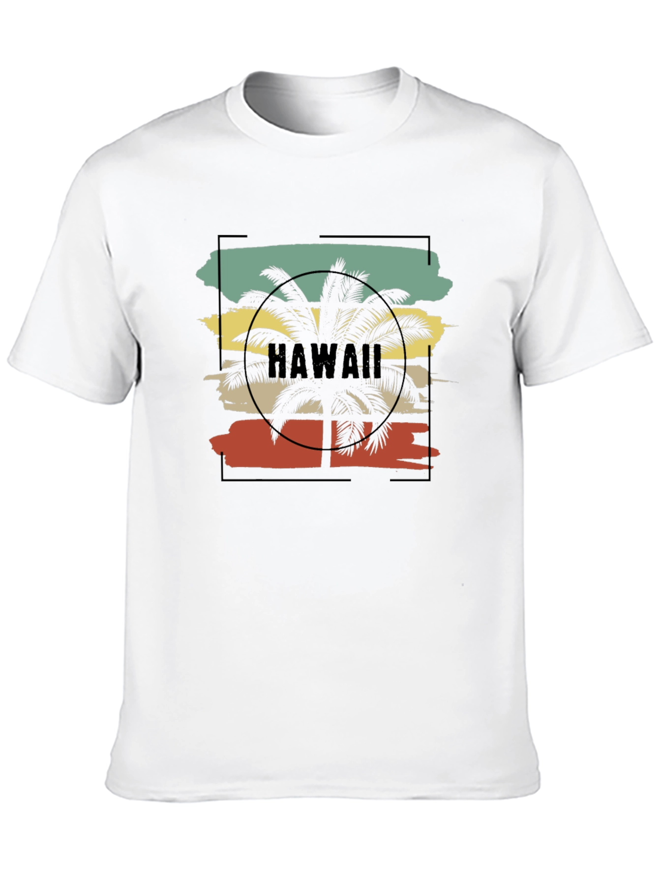 Hawaii Palm Tree Graphic Tee - Retro Beach Vibes