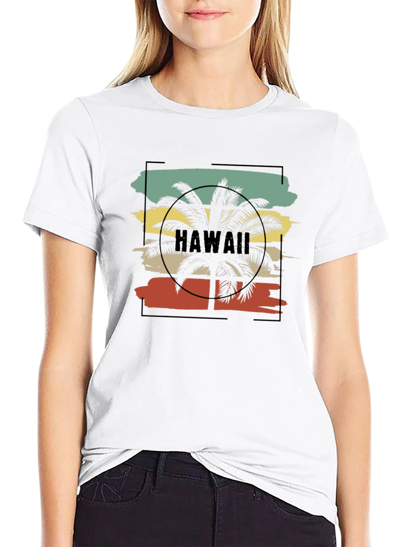 Hawaii Palm Tree Graphic Tee - Retro Beach Vibes