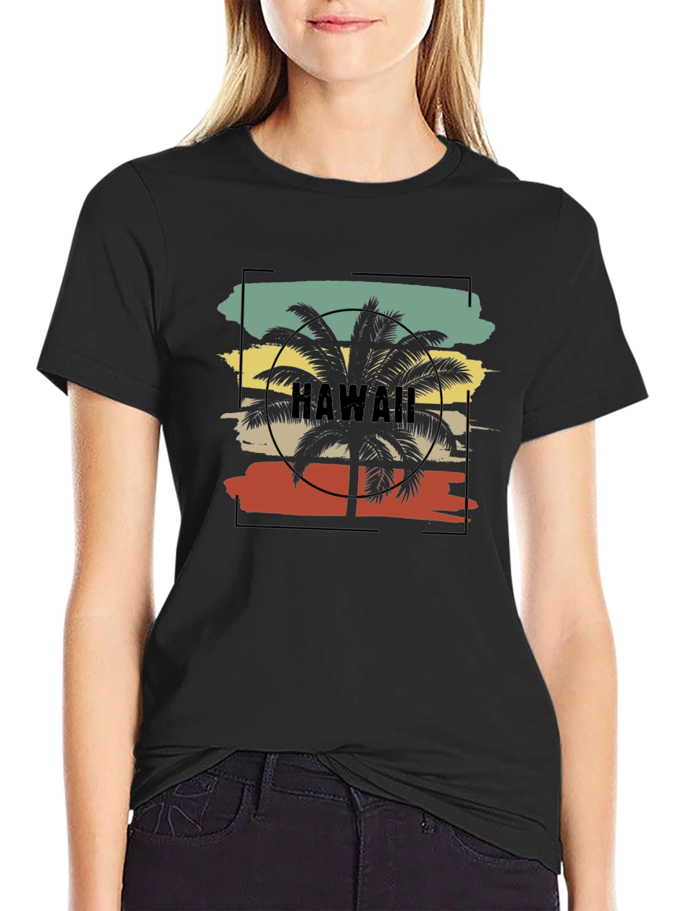 Hawaii Palm Tree Graphic Tee - Retro Beach Vibes
