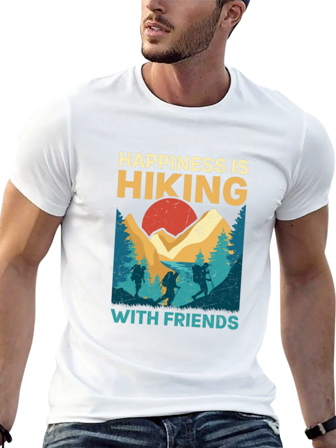 Happiness is Hiking with Friends Graphic Tee