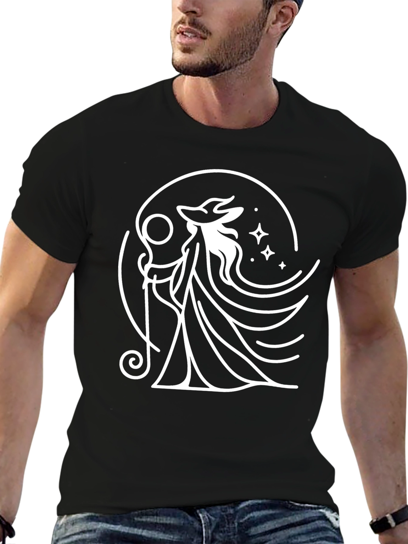 Wizard Graphic T-Shirt - Unisex Black Tee