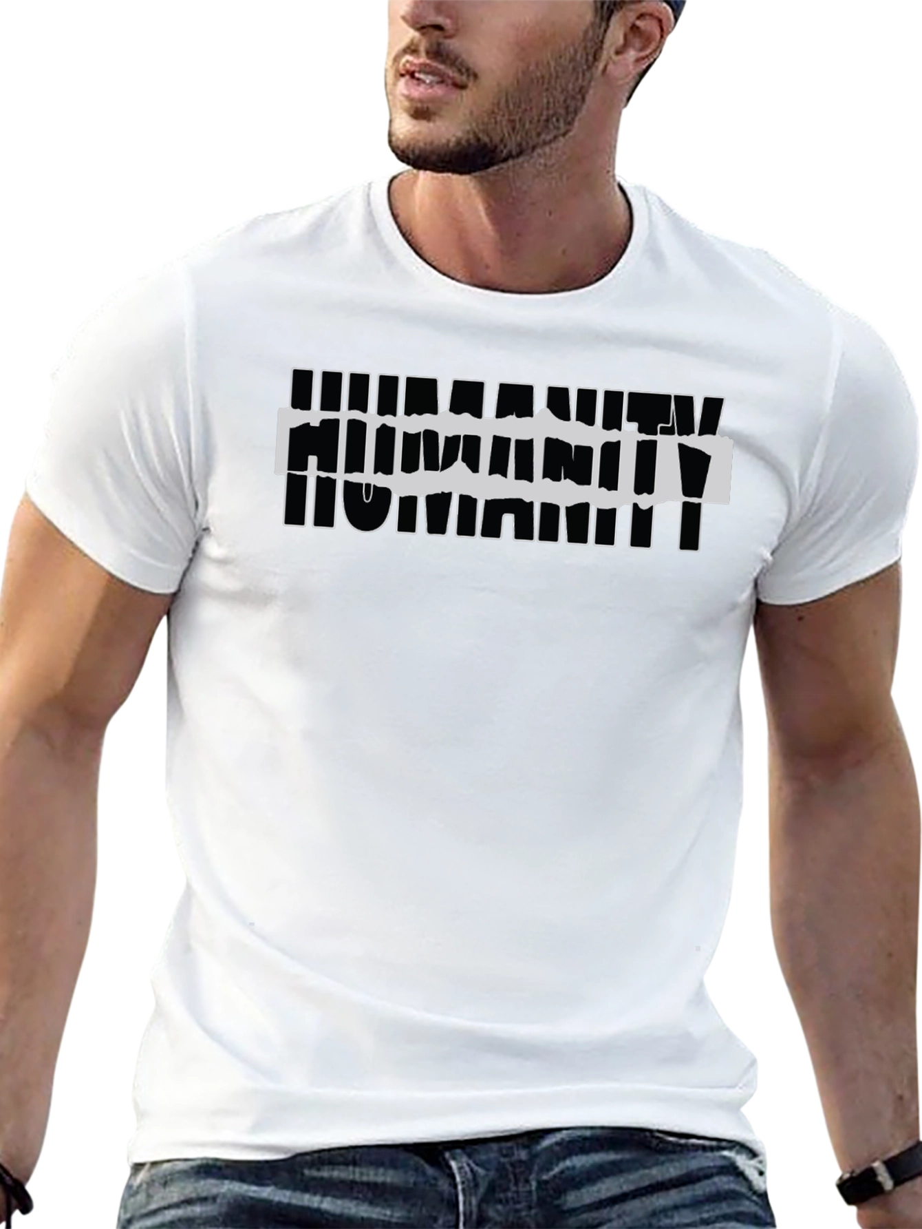 Humanity Graphic Print Black T-Shirt